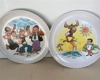 (2) Vintage Cartoon Plates