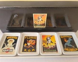 (4) Pottery Barn Tray Set: Vintage Posters is NIB