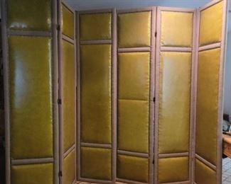 2) Vintage Three Padded Panel Screens