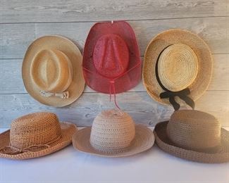 (6) Ladies Straw Fashion Hats