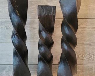 Trio Z Gallerie Albazia Wood Candle Holders