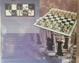 Unique Chess Set Played with Shot Glasses, NIB - unopened box