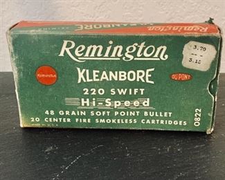 Box of Remington 220 Swift Soft Point Bullets