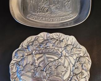 (2) Cast Aluminum Dishes-Arthur Court & Cantrell