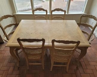 French Farmhouse Chic Dining Table & 6 Chairs