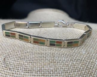 Sterling Silver and Multi Stone Bracelet by Robert Tenorio