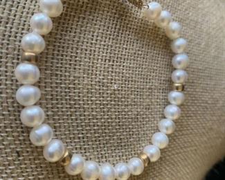 14k Gold and Pearl Bracelet