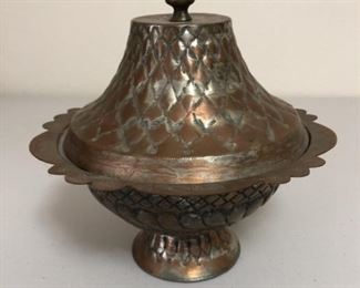 Silver over Copper Lidded Dish/Box