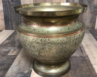 Vintage Brass Persian Urn Style Vase