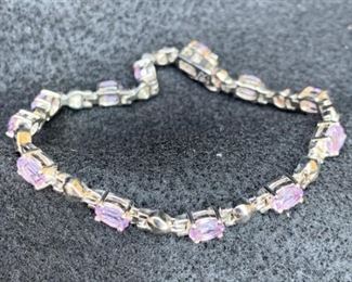 Sterling Silver and Amethyst Bracelet