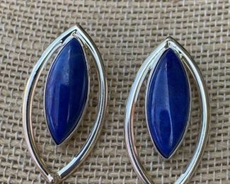 Sterling Silver and Lapis Earrings