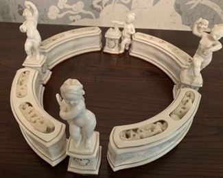 Porcelain Cherub Table Centerpiece