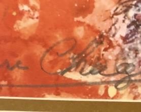 Final Curtain of the Magic Flute. By Marc Chagall. Lithograph from 1977. Hand Signed. 20x13.  25 x 32 framed. COA included.