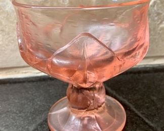 (9) VIntage Cabaret Pink Glassware by Franciscan Discontinued Patatter from 1975-1979
2 Water Goblet
7 Champagne/Tall Sherbet