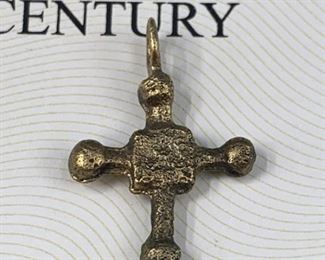 Early Middle Ages 10th-11th Century Fine French 
Gold Cross Pendant with COA 1.79g