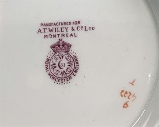 Royal Worcester Round Lidded Bowl on Underplate