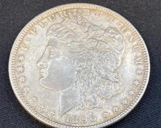 1896 Silver Morgan Dollar AU