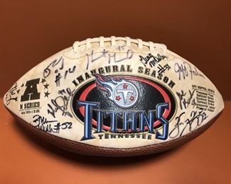 1999 Tennessee Titans Signed Eddie George, Jeff Fisher, several others Tennessee Titans first season, signed / autographed team football