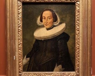 Portrait of a Lady. In the style attributed to Jan Van Ravesteyn. Original Oil on panel. 13x11