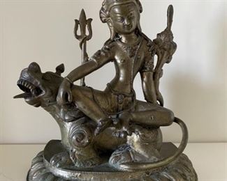 19th Century Brass Nepalese Buddhist Statue
Shiva Bhutnath, the Lord of the Beasts
9in tall x 7in wide