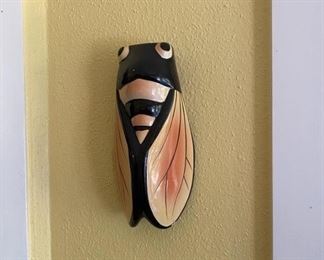 Whimsical Painted Ceramic Fly on the Wall