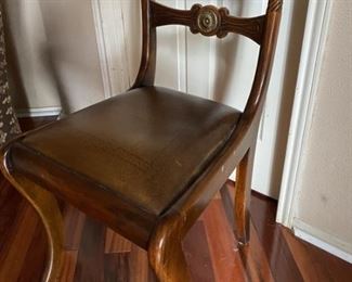 Regency Carved Sabre Leg Side Chair, 1 of 2 in this auction