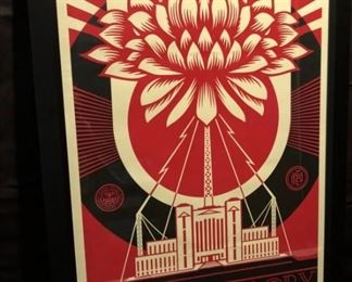 Green Power by Shepherd Fairey. Serigraph. Signed by artist. (Hand Signed) 39.5x27.5 framed.