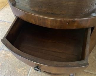 Antique Mahogany Oval Cabinet with Tray Top