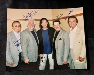 Hand Written Lyrics by BJ Thomas and Triumph Member Mark Charron along with Autographed Picture of The Jordan Aires