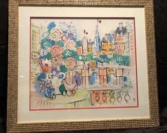 Charles Cobelle. Paris from Balcony. Watercolor
and Gouache. Signed by artist. 20 c 23. 31.5 x 29 framed