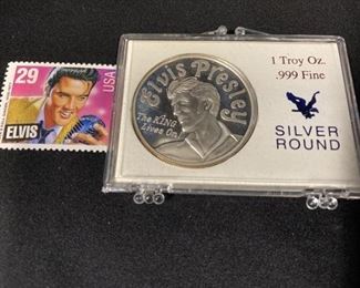 Elvis 1 Troy Ounce .999 Silver Coin With Elvis