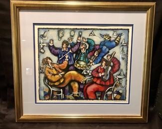 Michael Kachan. EIFFEL SONG. Seriolithograph in
Color, 133/350. Signed by artist. 15.5 x 13. 25 x 23 framed. COA attached.