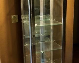 Lighted & Mirrored Tall Curio Display Cabinet