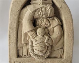 Stone Nativity Carved Plaque, by Carruth in 2001