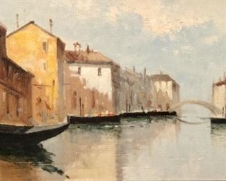 Aldo Marangoni. Venice. Original Oil on Canvas.