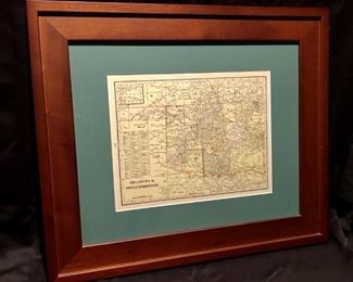 Antique Map of Oklahoma Indian Territory
Certified authentic, printed in 1899. 