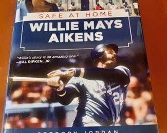 Safe at Home Book Signed by Willie Mays Aikens
