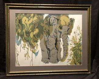 Elephant. Unknown Artist. Lithograph