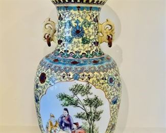 Chinese Famille Rose 22in Porcelain Vase