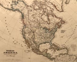 Nord America. Printed map from Adolf Stieler’s
Hand Atlas. From 1875. See attached info. 15 x 13.