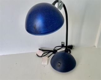 Dark Blue Gooseneck Adjustable Halogen Desk Lamp