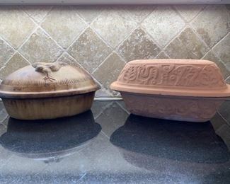 Romertopf & Sassafras Lidded Clay Pottery Roasters