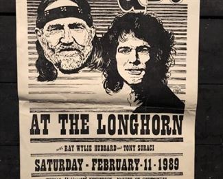 Willie Nelson and BJ Concert Poster from 1989