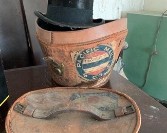 Ca. 1900 Men's Top Hat & Carry Case