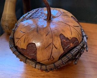 Hand Made Gourd Covered Basket