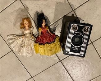 Vintage Storybook dolls, Brownie Target camera