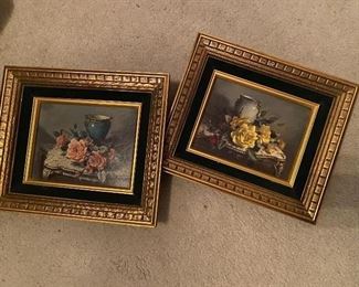 Framed floral art