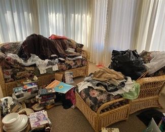 Oops...work in progress, but underneath there is a set of awesome wicker furniture