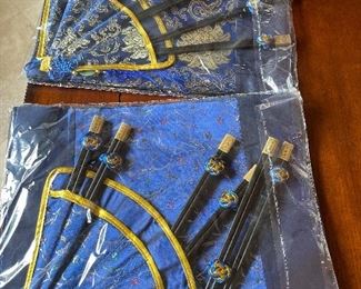 Chinese Chops sticks and linens