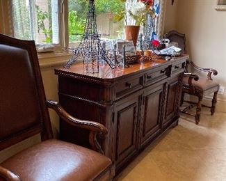 Leather armchairs and cabinet by Hooker - everything you need for a French party